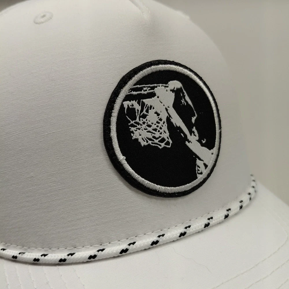 Basketball Dunk‎ Patch White Baseball Hat One Size Backstrap Richardson 355